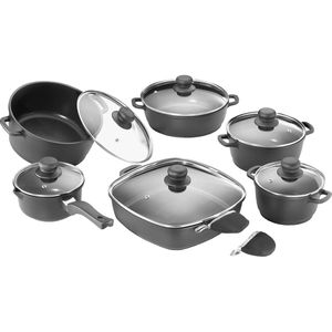 Karcher Topfset 112914, Aluguss, Antihaftbeschichtung, mit 6 Glasdeckeln, 6-teilig