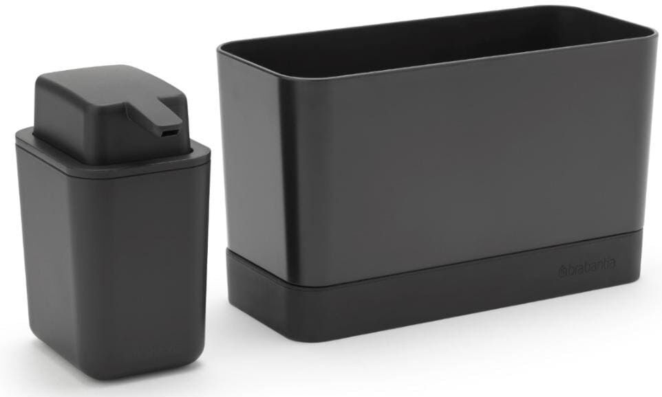 Waschschüssel BRABANTIA "Set dark grey", grau, Kunststoff, Waschtische, Waschschüssel grau Einheitsgröße