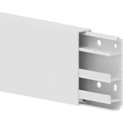 GGK 114003 Sockelleistenkanal 4D 20x80mm-9010, 3 Kammern, UT mit Bodenlochung, weiß 4D20x80  - 28 Meter