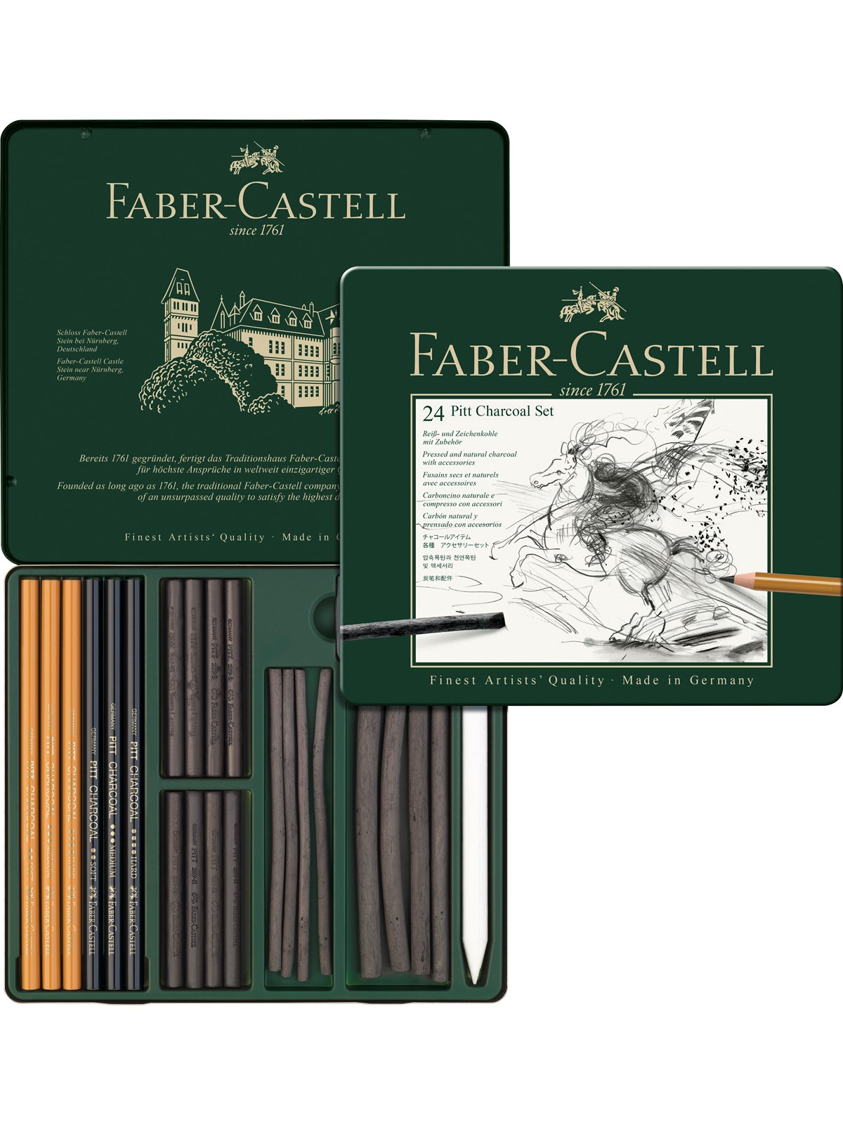 Faber-Castell Set Pitt Kohle Set 24-teilig