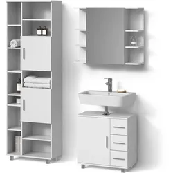 BADMÖBEL-SET Eisak, Weiß, 3-teilig