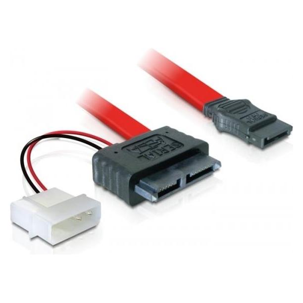 InLine SATA Kombokabel Slimline zu SATA / Molex - 30/15cm (30 cm, SATA) (29675)
