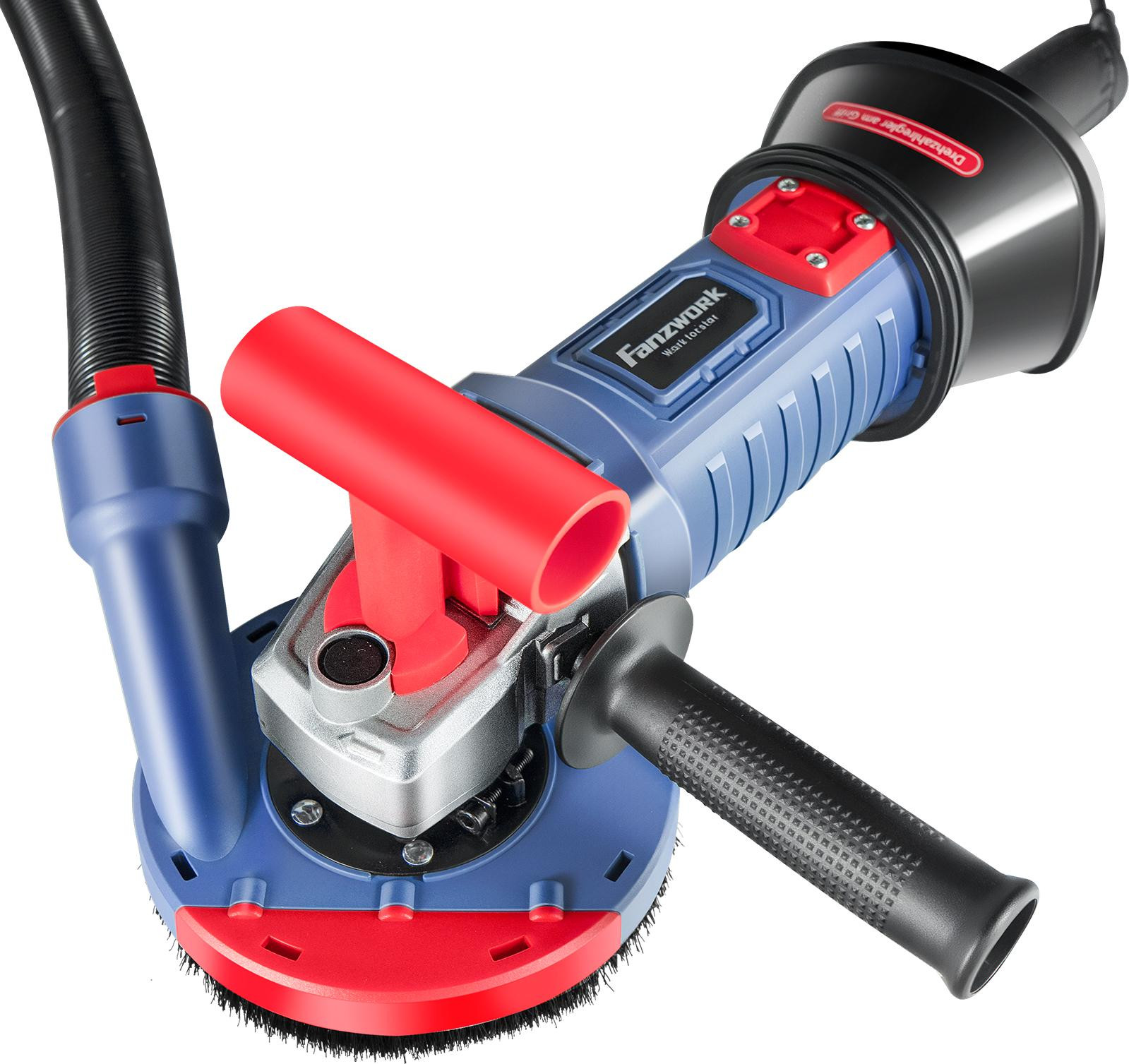 Fanztool 1500W betonfreesset met instelbare snelheid, 125mm diamantschuurkop, afzuigkap en T-vormig handvat