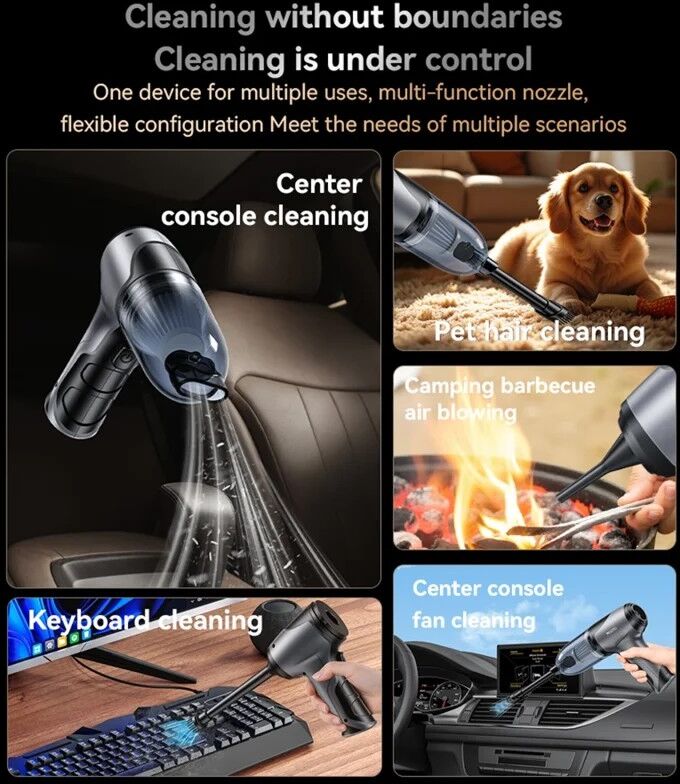 Yesido VC08 Rechargeable Handheld Vacuum Cleaner High Power Car & Home Cleaning Tool