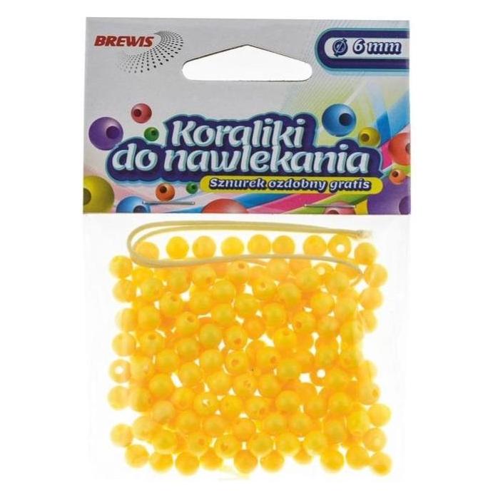 Brewis Gelbe Fädelperlen + Schnur 6mm 16g (47593430)