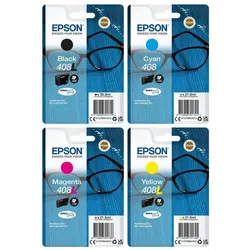 Epson, Druckerpatrone, 4x Original Patronen 408L Set WorkForce Pro WF-C4810 DTWF