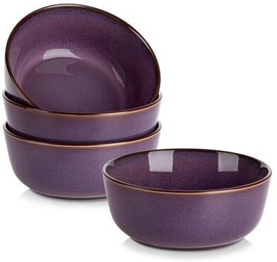 vancasso SATA 4-Piece Stoneware Reactive Glaze Cereal Bowl Set