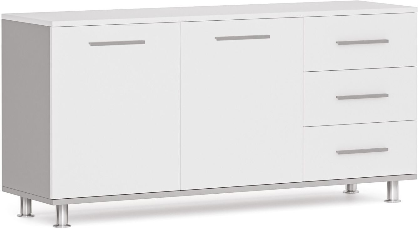 B2B Partner Schrank zum Tisch PRIMO, rechts, grau / weiß