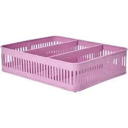 RICE Besteck Korb aus Metall, pink, 31 x 25 x 9 cm