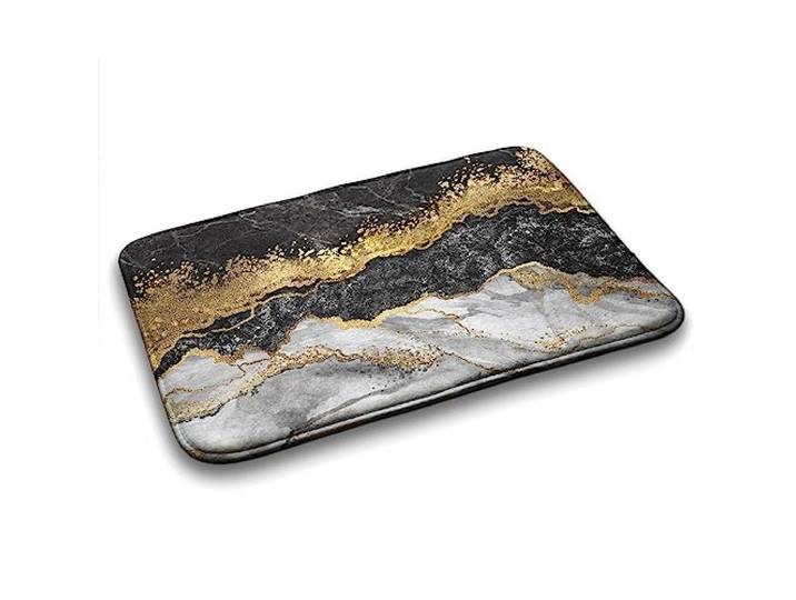 Tulup 90x60 cm rutschfest Weich Matte Badezimmermatte Schlafzimmer Rechteckig Dekoration Teppich Badezimmerteppich - Golden