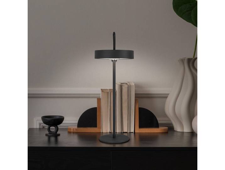 Näve LED-Akku-Tischleuchte Ella, magnetisch, schwarz dimmbar, schwarz, für Wohn- / Esszimmer, Metall, Skandinavisch