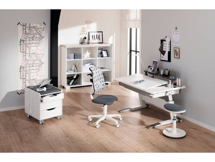 Hocker Speedy Grau Stoff Sitzhocker