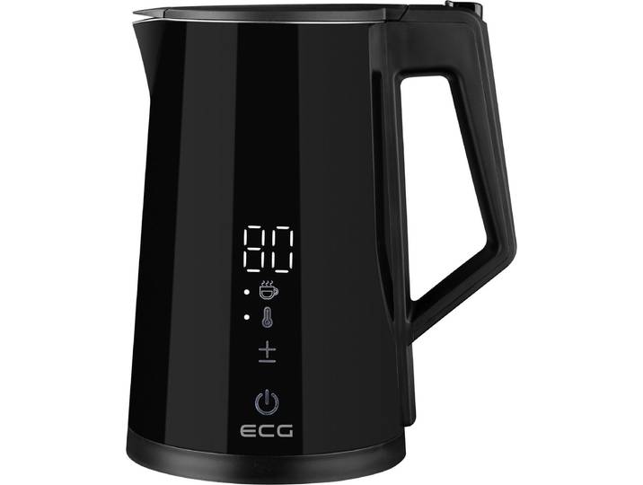ECG RK 1893 Digitouch Black - Dubbelwandige waterkoker met temperatuurregeling 1\,7 l - 2200 W - Zwart