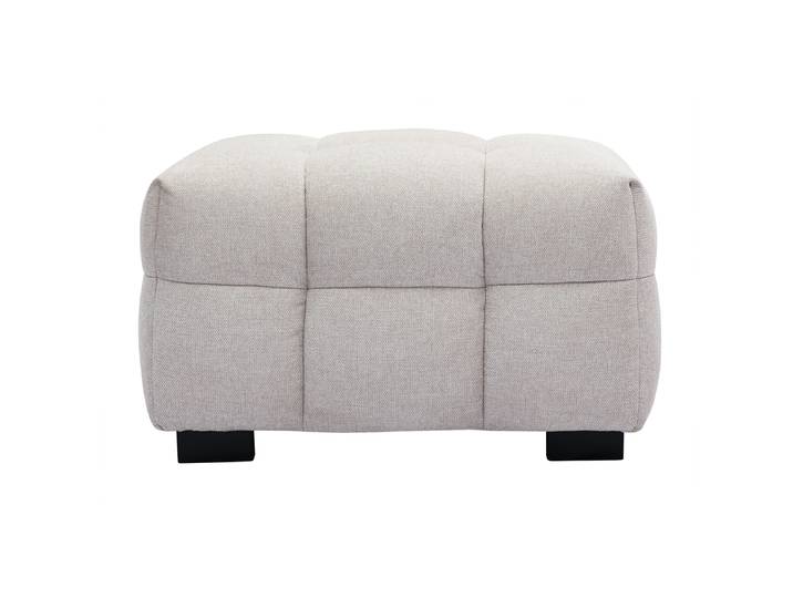 Pouf repose-pieds design en tissu effet velours texturé beige CORTO