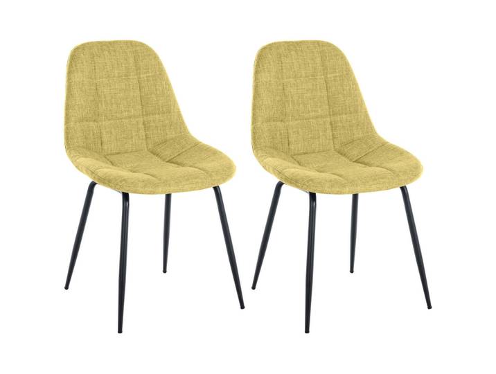 CLP Stuhl 2er Set Stoff Hellgrün, Metall, 46x82x52 cm, Esszimmer, Stuhl