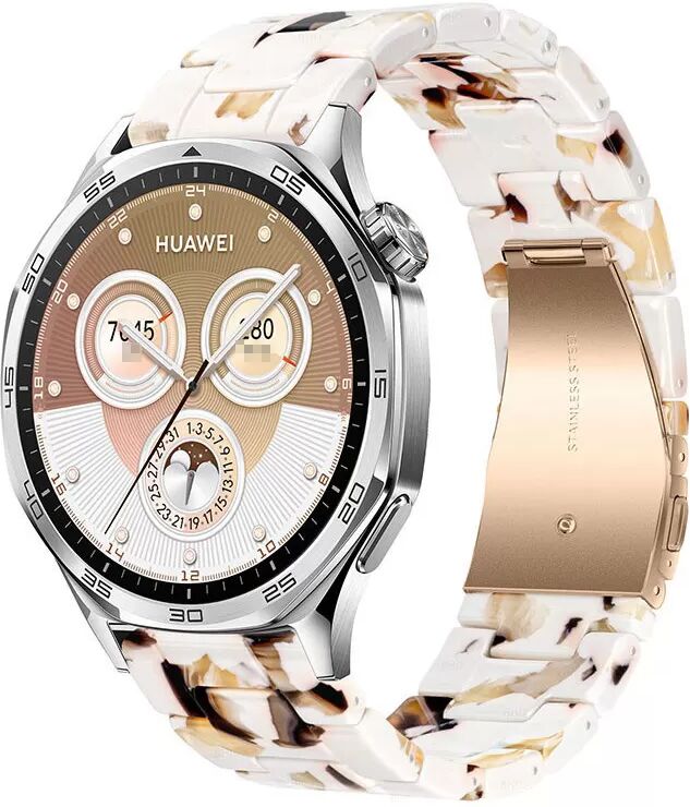INF Resin Edelstahl Uhrenarmband kompatibel mit Huawei GT5 Pro - Stilvolles Ersatzarmband Mehrfarbig 18 mm