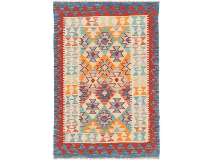 Kelim Afghan Teppich 100x146 Handgewebt Orientteppich Wolle