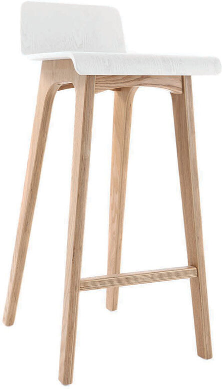 Miliboo Chaise de bar scandinave 75 cm bois et blanc BALTIK