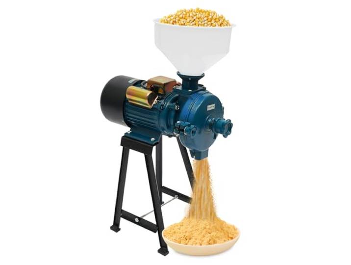 2200W 220V Getreidemühle Elektrisch Getreidemühle Nussmühle mit Trichter, Kommerzielle Elektrische Trockenmahlung Mühle für Weizen, Mais, Soja(blau, 2200, Watt)