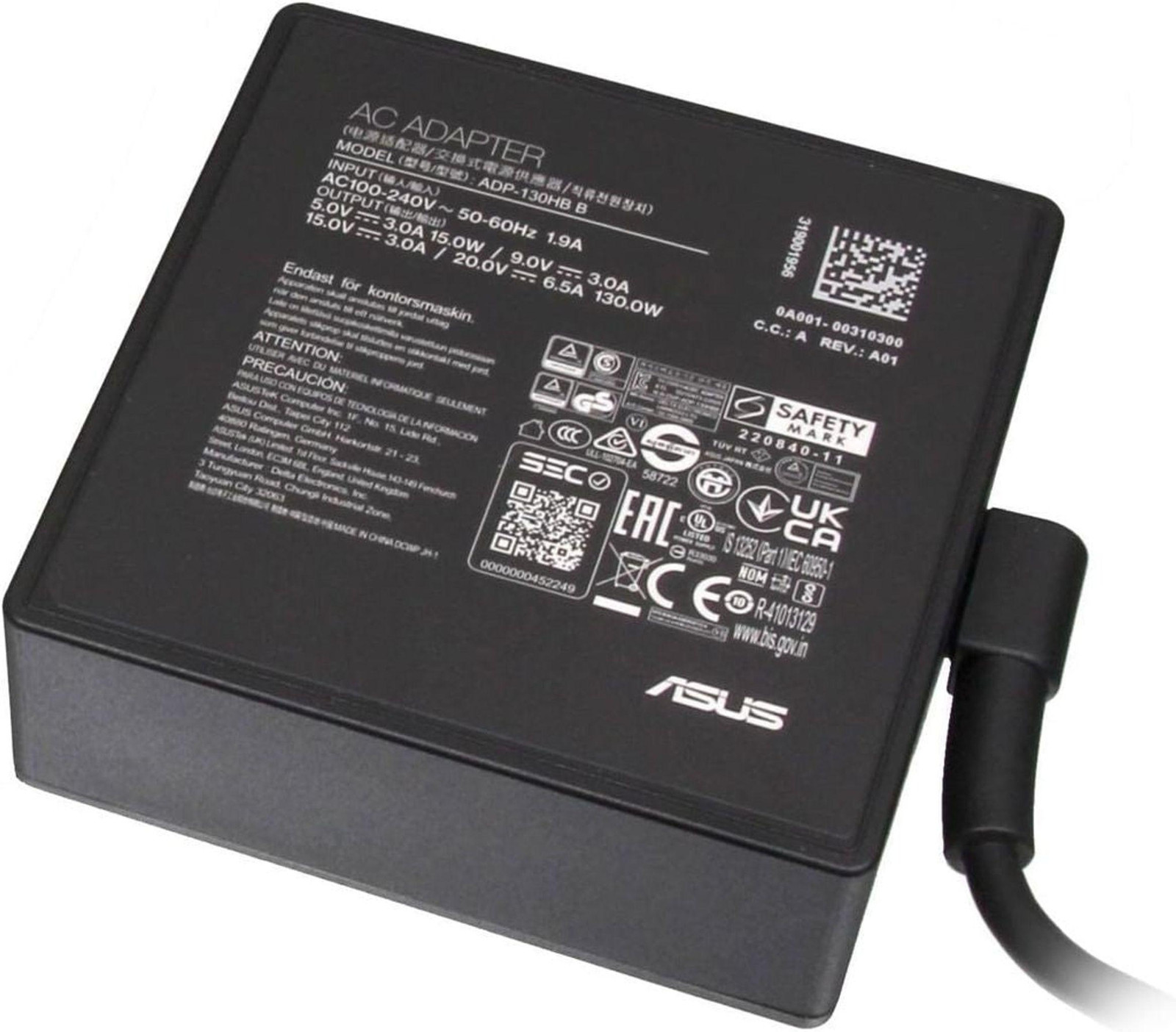 Asus voedingsadapter 130 W, 20 V, 6,5 A, USB-C