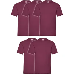 Fruit of the Loom Valueweight T 5er Pack, burgund, 3XL