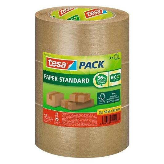 tesa tesapack PAPER STANDARD Verpackungsband - 56 % biobasiertes Material - recyclingfreundlich (38 mm) (58293-00000-00)