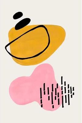 Uplift Essentials Mid Century Abstract Brush Stroke Art Minimalist Orange Watercolor Canvas Modern Wall Painting For Living Room style 1 23x35 In