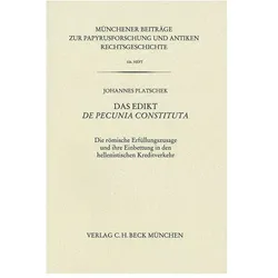 Das Edikt De pecunia constituta, Sachbücher von Johannes Platschek