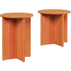 vidaXL Couchtisch 2 pcs Wachsbraun