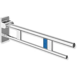HEWI Mobiler Stützklappgriff Duo Design A Edelstahl verchromt links