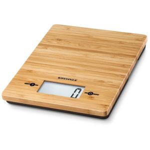 Soehnle Küchenwaage Bamboo, Tara-Funktion, Teilung 1 g, batteriebetrieben, beige, digital, g / kg / lb / oz, bis 5 kg