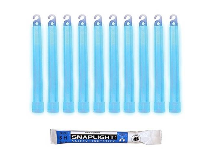 Cyalume SnapLight Knicklichter in Blau (100-er Pack) - 15 cm Glow Sticks mit Haken am Ende - ultra helle Light Sticks mit einer Leuchtdauer von 8 Stunden