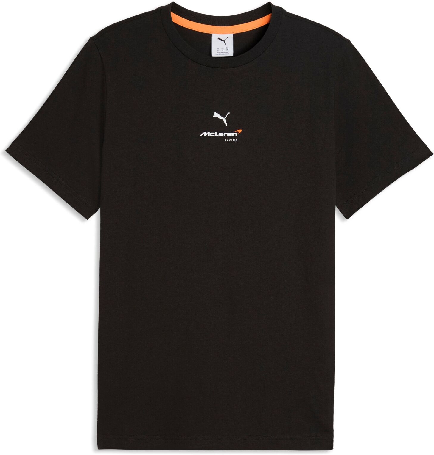 T-Shirt PUMA "MCLAREN SMALL LOGO TEE", Herren, Gr. S, schwarz (puma schwarz), Jersey, Obermaterial: 100% Baumwolle, bedruckt, regular fit normal, Rundhals, Shirts T-Shirt, mit Rundhalsausschnitt, sportlicher Look, mit McLAREN RACING Print puma schwarz S