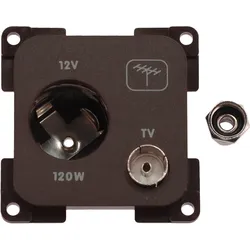 Inprojal System 10.000 Kombi Steckdose 12V mit TV  5 mm braun