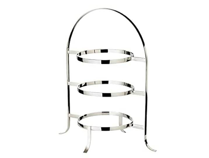 EDZARD Telleretagere Sina (Höhe 42 cm, für Teller Ø 20 bis 28 cm) schwerversilbert, Tellerhalter, Tischdeko, Geschenkidee, Partydeko, Servierset