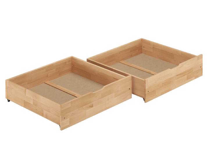 Einzelner Bettkasten Buche Farblos Lackiert