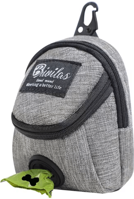 Inspire Picks Portable Dog Treat Training Pouch With Poop Bag Dispenser grey