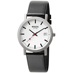 Boccia 3622-01 Herrenuhr Titan mit schwarzem Lederband