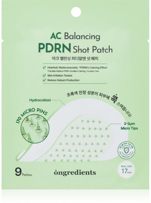 Ongredients AC Balancing PDRN Shot Patch patches for problem skin with soothing effect 9 pc