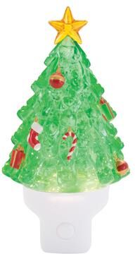 "Christmas Tree Snow Globe Night Light 7""H by Melrose in Green White (Size ONE SIZE)"