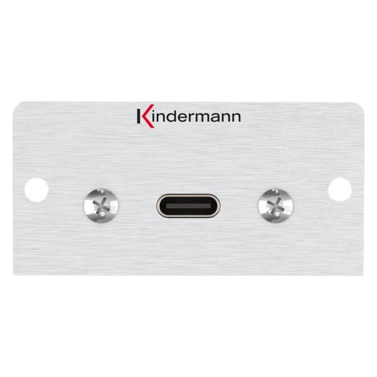 Kindermann Konnect 50 alu - USB 7444000549 Typ C Bu/Bu Blende 1/2 50x50 m.K-peitsc (7444000549)