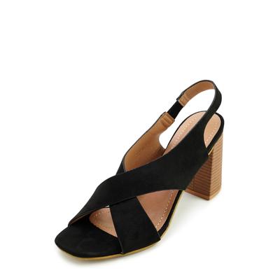 Sandale FINDLAY "CALA", Damen, Gr. 38, schwarz, Lederimitat, Schuhe Sandale, mit Absatz in Korkoptik