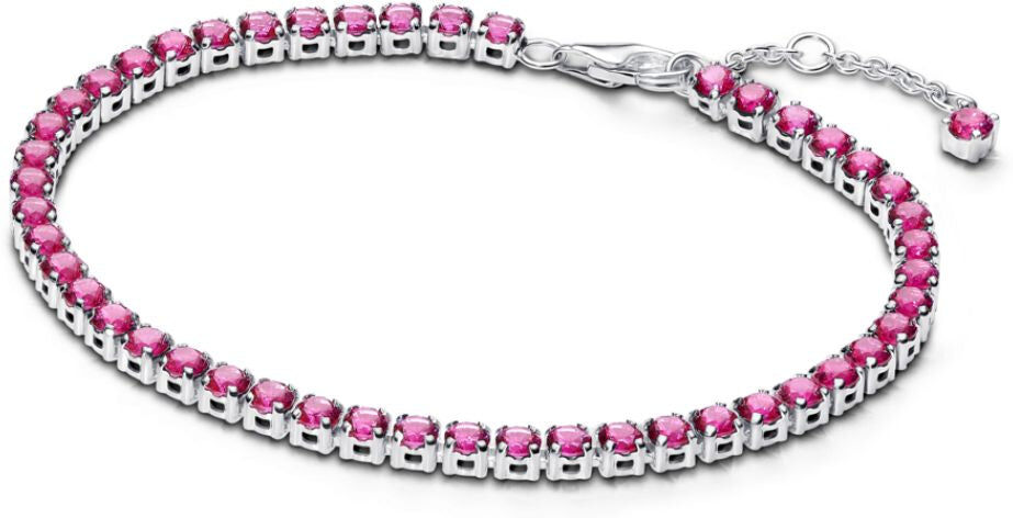 Pandora Timeless Sparkling Pink Tennis rannekoru, hopea, 591469C04