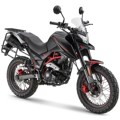 Motorrad PRIKE "PXA 125 Adventure, E5+", schwarz (schwarz, schwarz), Motorroller, ohne Topcase, 85 km/h, 7,3 kW, 9,9 PS, CBS, 125er Reise-Enduro, digitales Cockpit, B:84,5cm H:118cm L:204,5cm