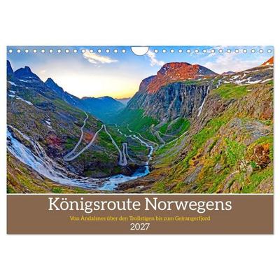 Königsroute Norwegens (Wandkalender 2027 DIN A4 quer), CALVENDO Monatskalender