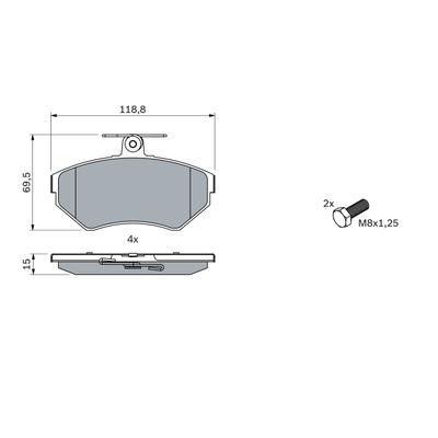 BOSCH Bremsbelagsatz, Scheibenbremse 0 986 494 010 für VW