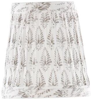 Isla Block Print Pleated Tall Chandelier Shade - Taupe - Ballard Designs