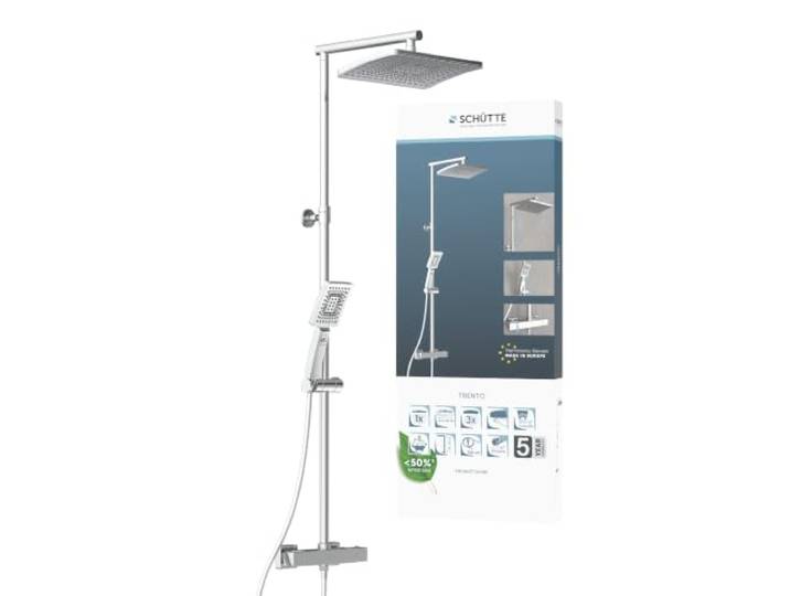 SCHÜTTE TRENTO Duschsystem mit Thermostat, Chrom, Duschsäule Duschpaneel