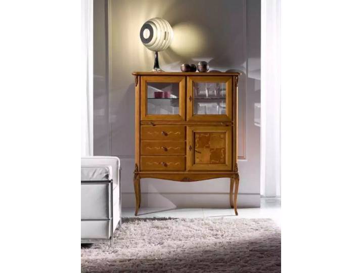 JVmoebel Barschrank Braun Vitrine aus Holz mit Glasfront für Wohnzimmer (1-St., Barschrank) Made in Europa