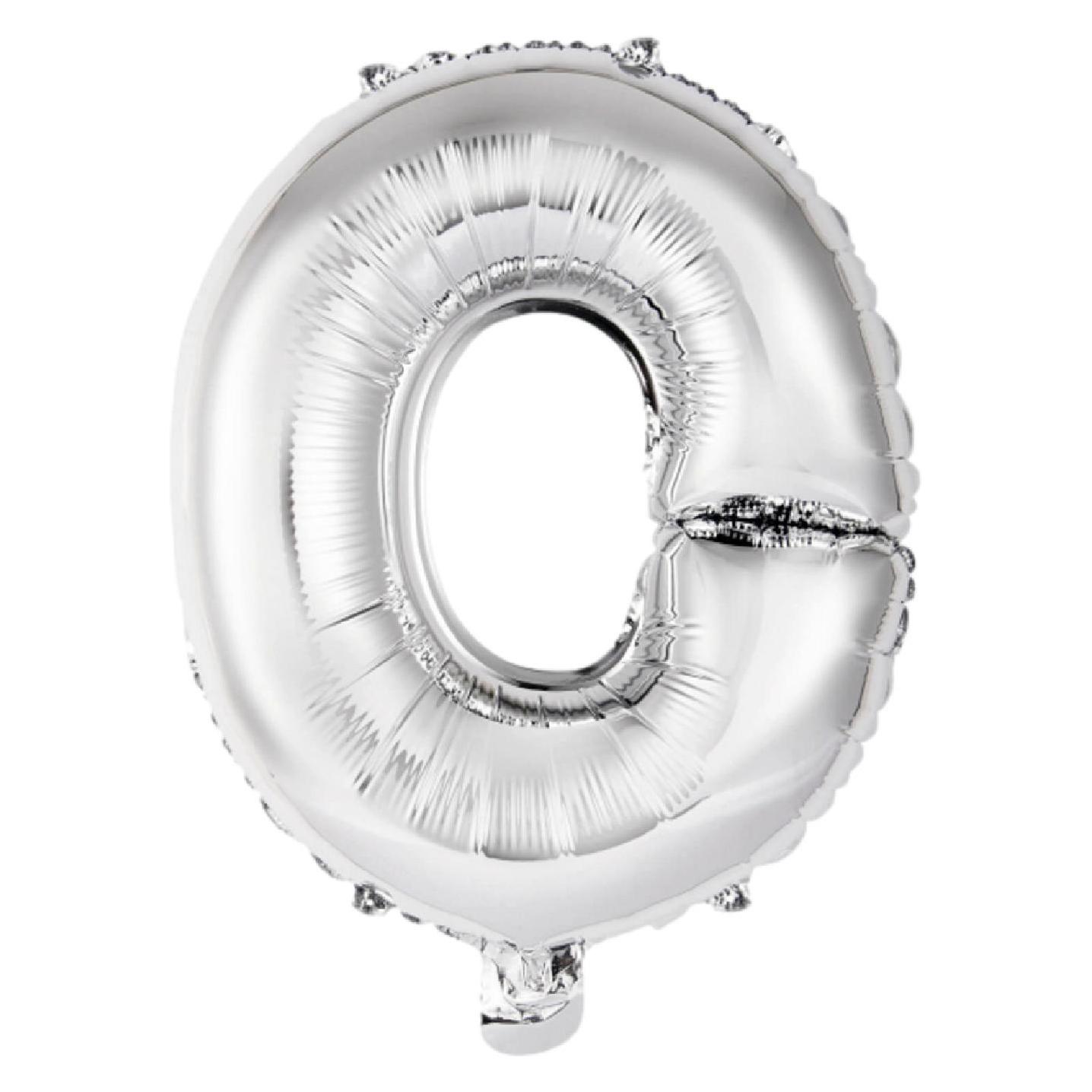Riethmüller Mini Buchstabe O Silber Folienballon N16 verpackt (5x) (9909622)